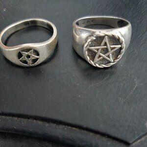 Silver Vintage pentagram rings